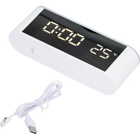 Multifunktionaler LED-Wecker mit Touchscreen, Innenthermometer, digitaler Schlafzimmeruhr, Temperaturmessung und USB-Kabel im Lieferumfang enthalten (1/5)