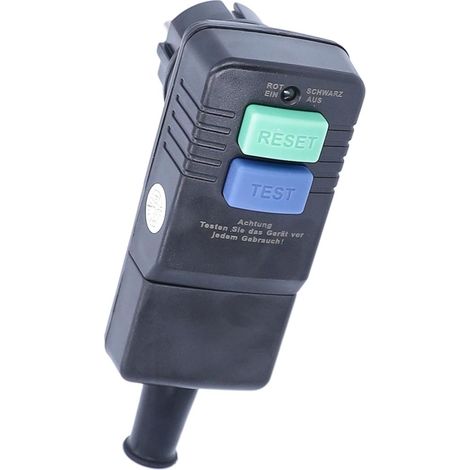 Fiche à Interrupteur Différentiel 30 mA Fiche Mâle 2PT+T, 230V / 16A Utilisable en Extérieur Témoin de Contrôle et Bouton de Test IP44 45209 (1/5)