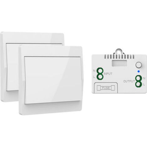 Interrupteur sans fil autoalimenté, sans pile,télécommande sans fil pour les lumières et appareils électriques,étanche et sûr,pouvant être installé directement dans une salle de bain,etc. (1 To 2) (1/3)