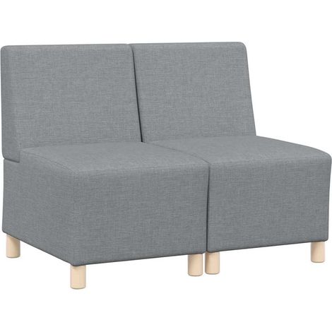 Unità di Divano  Sofa Modulare Senza Braccioli 2 pz Grigio chiaro (1/5)