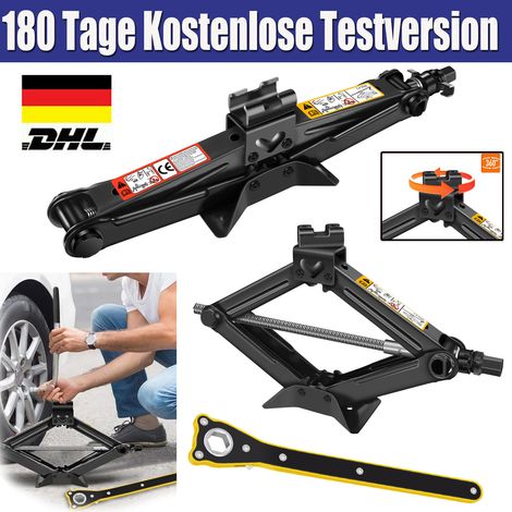 Scherenwagenheber mit arbeitssparendem Ratschenschlüssel für die meisten Autos (1/5)