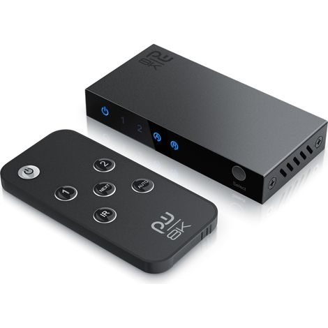Primewire 8k HDMI Switch 2.1a, 2X Input HDMI Buchse, 1x Output, Verteiler, 7680 x 4320 UHD II (4320p) 60 Hz, HDR, 3D, CEC, HDCP 2.3, VRR, QFT, ALLM (1/5)