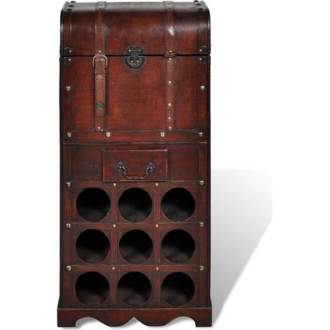 Maison Exclusive - Holz-Flaschenregal für 9 Flaschen mit Aufbewah (1/4)