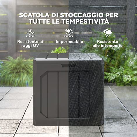 Sac de jardin 121L imperméable en plastique noir avec poignées, dimensions 56x45x53 cm (1/5)