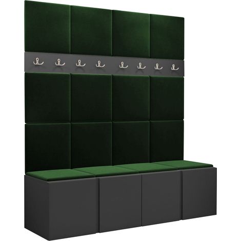 Conjunto para recibidor Pinis V, Manila 35, 186x168x46cm, Aglomerado laminado, Tapiz, Montada en la pared, Colocada (1/5)