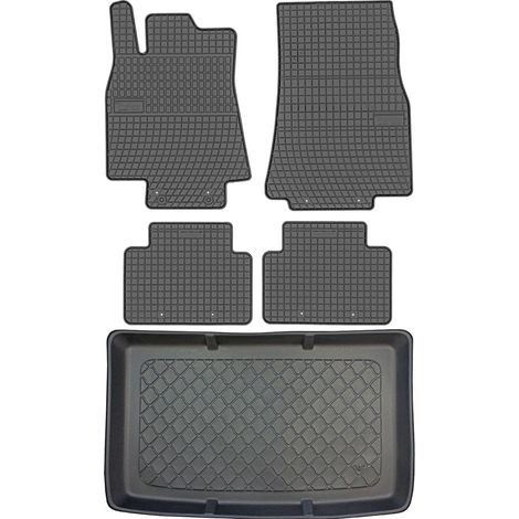 Juego de alfombrillas de goma para coche y alfombrilla para maletero para Mercedes Clase A W169 Hatchback (09.2004-08.2012).
