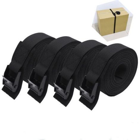 FENOPLASTICASangle d'arrimage courte rembourrée 25cm – Boucle de serrage pour fixation sécurisée – Polyester robuste – Lot de 4 pièces (1/5)