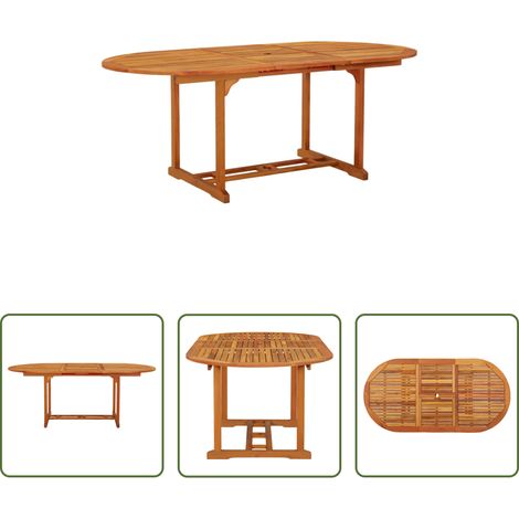Holz -  Gartentisch 200x100x75 cm Massivholz Eukalyptus (1/5)