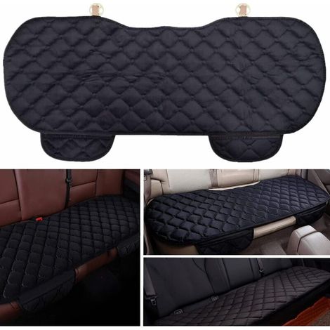 Coussin de Siège de Voiture Housse de Siège Housse en Velours pour Arrière Chaise Siège Avant Véhicule Housse Protection Tapis Protection pour Animaux Compagnie (1 Siège Arrière, Noir) (1/4)