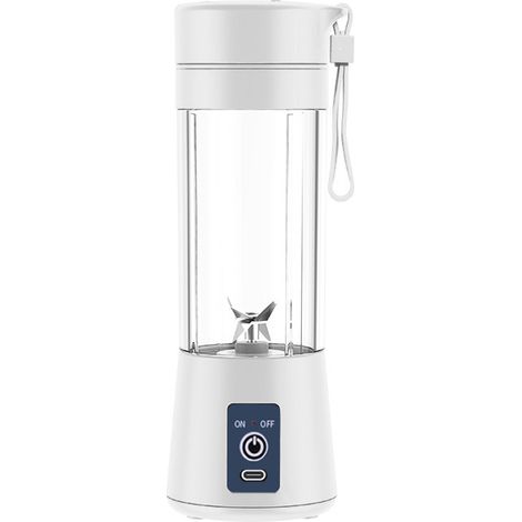 (Blanc) Petit extracteur de jus rechargeable pour la maison, mini extracteur de jus à tasse (1/4)