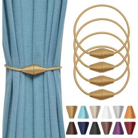 4er-Pack magnetische Vorhang Raffhalter 46 cm (Gold) (1/5)
