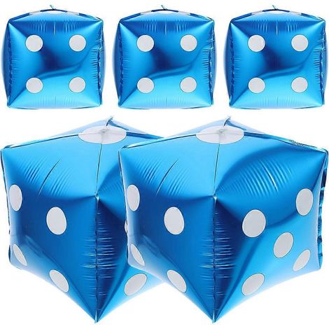 Lot de 5 ballons de fête, décorations pour une fête sur le thème du casino-36X36X36CM-Blue (1/3)