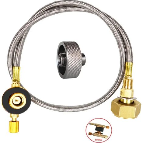 Adaptateur de remplissage de gaz pour réchaud de camping, adaptateur de remplissage de bouteille de propane, accessoires de connexion pour réservoir de gaz et réchaud portable (1/5)