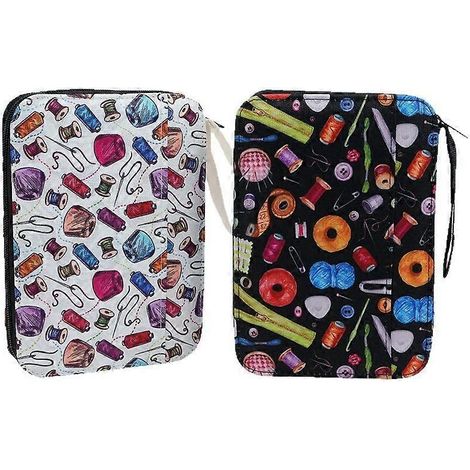 Boîte de rangement portable pour outils de couture et crochets, organisateur d'aiguilles à tricoter de voyage compact pour accessoires de crochet. (1/5)