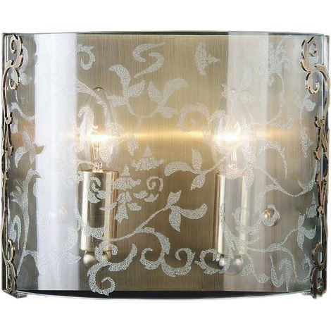 Applique murale Italux Sevilla laiton verre 2xE14 LED