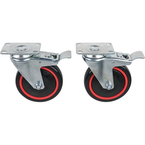 KS Tools RACINGline Lenkrollensatz, mit Roll- und Drehbremse, inkl. Schrauben