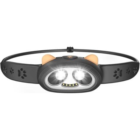 Lampe frontale pour adultes et enfants, design panda, lampe frontale LED rechargeable, super lumineuse pour camping, promenade du chien, pêche, lecture de nuit, course à pied (1/5)