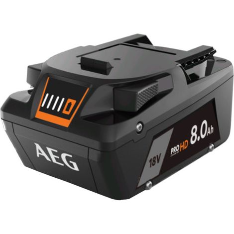AEG – Batterie Pro Lithium 18V 8,0 Ah – Technologie HD SYNC – Protection surcharge/surchauffe – Jauge d'autonomie intégrée - L1880SHD