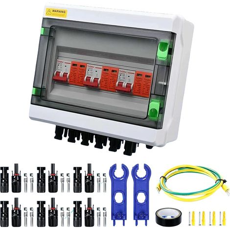 Parafoudre Photovoltaïque DC 1000V 40A, Sectionneur DC et Disjoncteur Solaire IP65 Étanche, Boîtier de Protection Contre les Surtensions pour Système PV