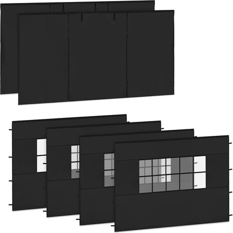VONROC Parois latérales 6x4,5 m noir set 6 pièces étanche UV50+ pour tente double PT502XX PT815AA (1/3)