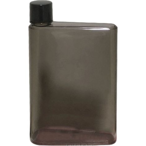 A5-Flachflasche, tragbare Reise-Wasserflasche, flacher Sportbecher für Camping, Fitnessstudio, Fitness und Outdoor-Aktivitäten, Schwarz, 350 ml (1/5)