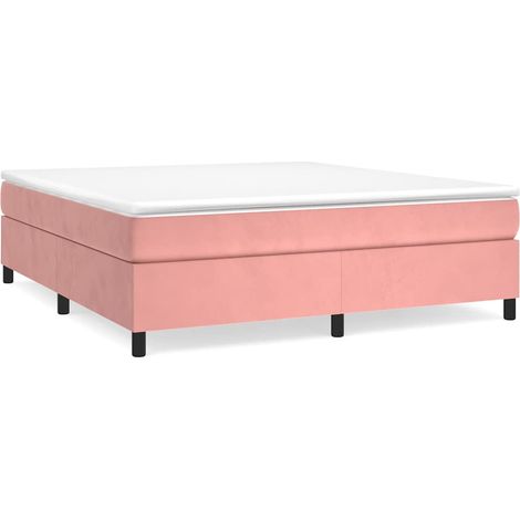 Maison Exclusive - Boxspringbettgestell Rosa 160x200 cm Samt (1/5)