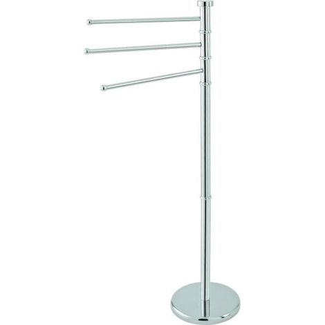 Piantana portasciugamani 3 bracci altezza 93 cm acciaio cromato salviette