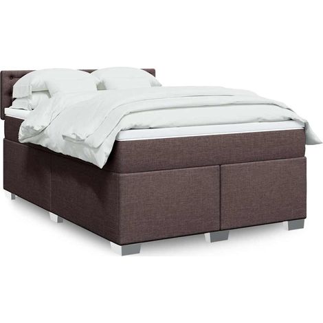 Boxspringbett mit Matratze Dunkelbraun 140x190 cm Stoff