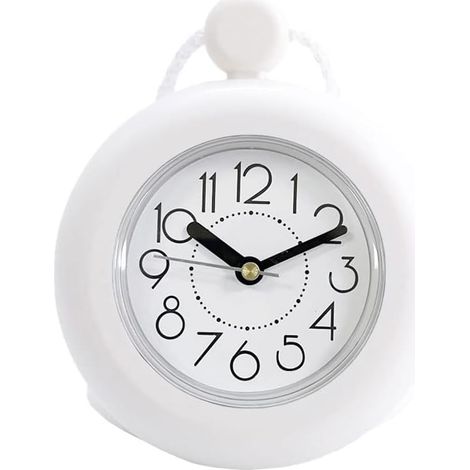 Lntyq Horloge de Douche,Horloge de Salle de Bain étanche,Mini Horloge de Salle de Bain,Serviette à Suspendre,Horloge Murale et Horloge de Bureau Double Fonction,Horloge Murale de Cuisine