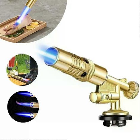 Chalumeau à gaz de soudage portable haute performance, brûleur à flamme, chalumeau à butane pour barbecue, soudage, camping et activités de plein air - JXLGV (1/4)