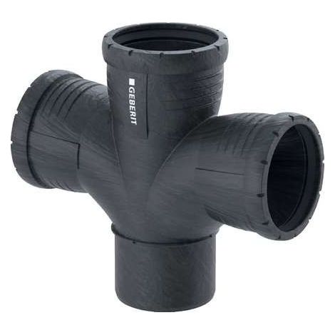 Geberit Silent-Pro Derivazione a curva 87,5° doppia, DN 125 / 100 / 100, 393.665.14.1