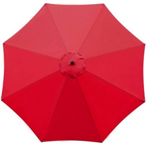 Wasserdichte Ersatzabdeckung für 8-eckigen Sonnenschirm (3 m), aus UV-beständigem Polyester, Farbe rot.