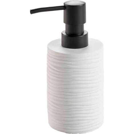Distributeur de Savon Effet Strié "Siloa" 12cm Blanc (1/2)