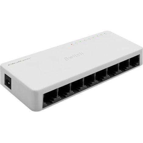 Switch di rete Qoltec con 8 porte RJ45 100 Mbps Fast Ethernet LAN (1/5)