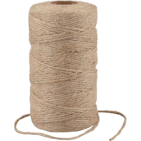 Corde En Jute - 100 M - 2 Mm - Naturelle - Pour Jardinage Attache Plantes Décoration Mariage Artisanat Emballage Cadeau