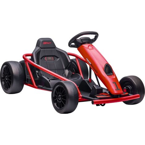 24V Electric Go Kart for Kids, Drift Ride-On Racing Go Kart with 2 Speeds, for Boys Girls Aged 8-12 Years Old, Red