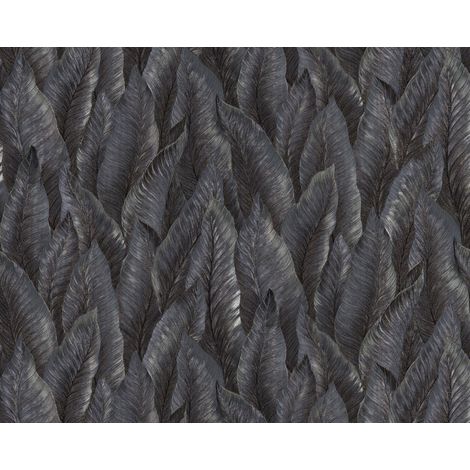 Präge Tapete EDEM 420ST29 heißgeprägte Vliestapete leicht strukturiert mit floralen Ornamenten glitzernd anthrazit braun silber bronze 10,65 m2
