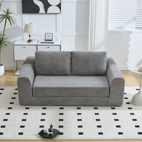 Divano letto pieghevole 179x95x79 cm grigio scuro in tessuto 2 in 1 senza montaggio (1/5)