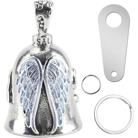 Sonnette de moto Guardian Bell - Ange gardien - Ange gardien - Antivol - Cadeau pour motards - Pour la sécurité et le bon karma - Sonnette de moto classique 2025 (1/5)