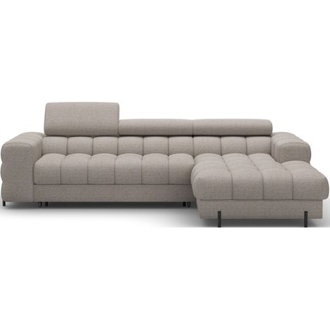 Sofá esquinero derecho convertible Beige jaspeado estilo contemporáneo 285x99x181cm FILTRO (1/5)