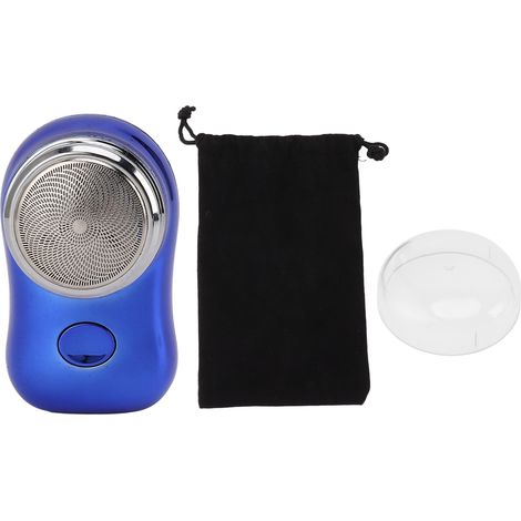 Mini Beard Trimmer Pocket Size Type C Rechargeable Low Noise Electric Beard Cutter with 400mAh Battery for Car Travel Polished Blue