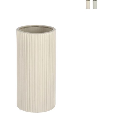 Vaso per piante piccolo da interno a cilindro in porcellana Vivy S - Avorio (1/2)