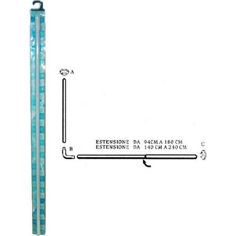 Tubo de ducha 80+ 94/180 extensible Aglaia 02619
