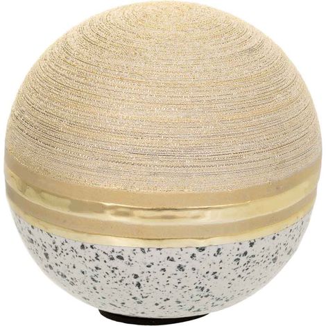Bola decorativa de cerámica dorada 10,5x10,5x10,5 (1/4)