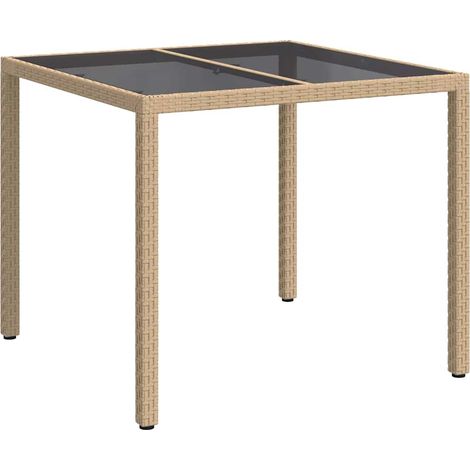 Garden Table Beige 90 x 90 x 75 cm Poly Rattan vidaXL
