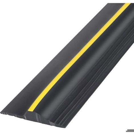 Joint de seuil de garage – PVC 13 mm, étanche, anti-nuisibles – Noir/jaune, 1 m – Garage, atelier (1/4)