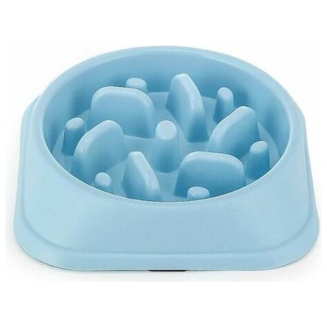Gamelle anti-glouton pour chien - Alimentation lente et saine - Favorise la digestion - Anti-vomissement - Support antidérapant - Gamelle pour chien de taille moyenne - Bleu (1/4)