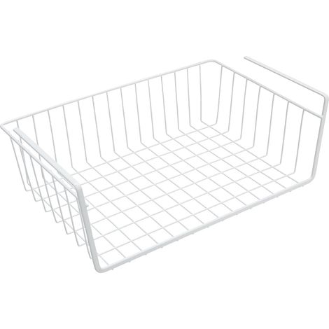 Panier de rangement suspendu sous meuble - Panier de rangement pour placard de cuisine - Blanc (1/5)