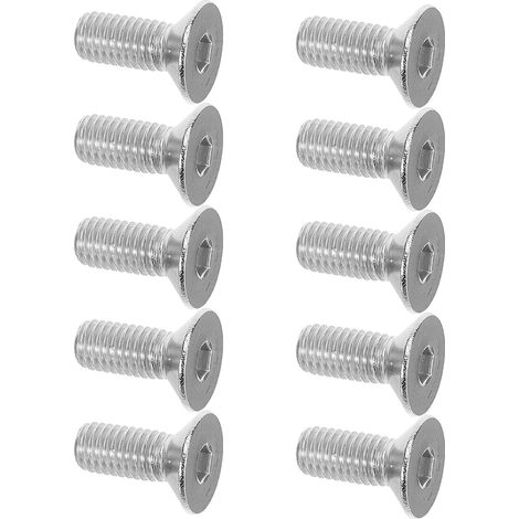 Unomor Lot de 10 vis M8 à filetage complet tête plate et six (1/5)