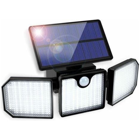 VtiziklLampe solaire 230 LED pour usage extérieur avec détecteur de mouvement orientable à 270°, 2200 mAh, IP65 Applique murale étanche Lampe extérieure solaire pour balcon, jardin, terrasse, garage